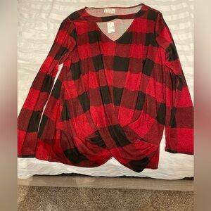 Women’s Buffalo plaid choker top